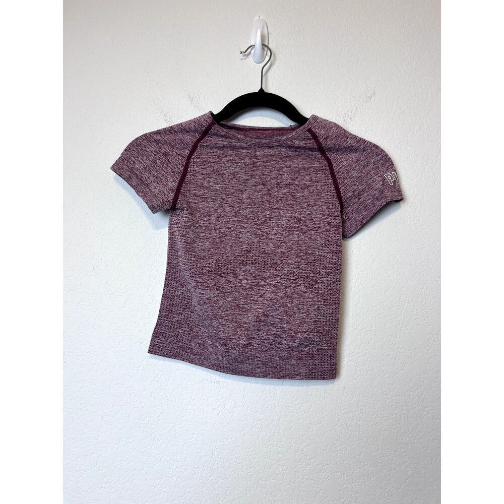 Stylish VS PINK Heathered Maroon Seamless Workout Crop Top